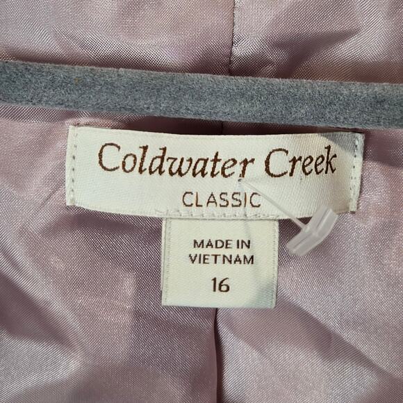 Coldwater Creek Blazer Jacket Mauve Pink Watercolor Silky Classic Career Plus 16 - Picture 3 of 7